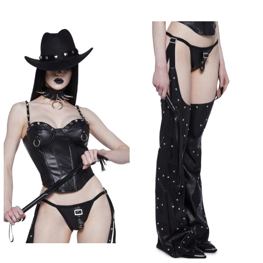 NWT DOLS KILL SMEXY Demanding Cowgirl Costume Set Rave $170 - Picture 7 of 13